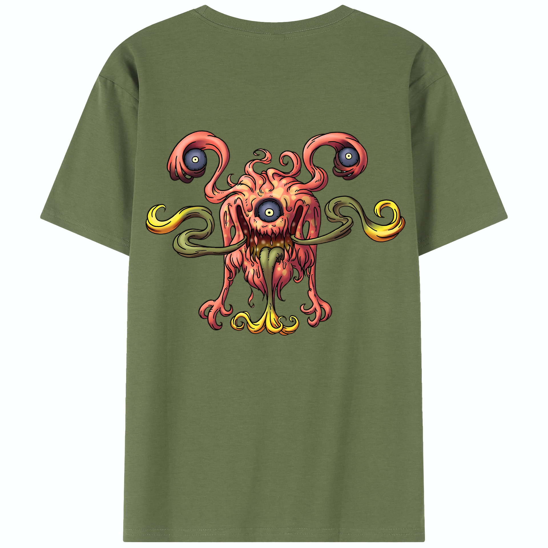 （画像用） ドラゴンクエスト Doragon Kuesuto Dragon Quest 綿100％半袖Tシャツ（背面プリント）